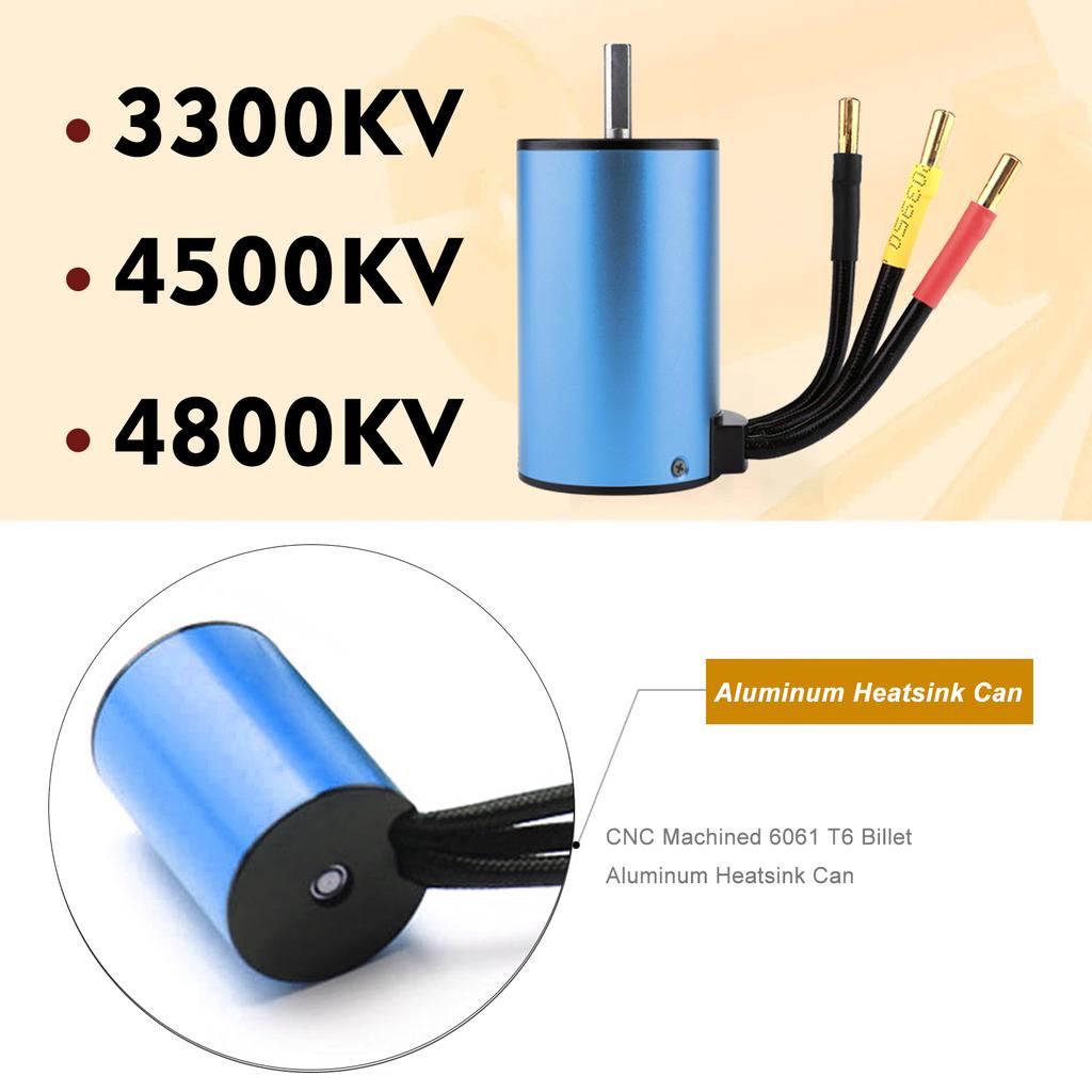 2435 4800KV Brushless Motor and 25A ESC Replacement for HSP Wltoys 1/16 1/18 Remote Control Truck