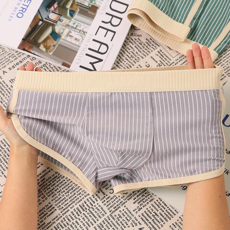 Мужские хлопковые трусы-боксеры в полоску, модные, высокого класса - удобное и дышащее модное нижнее белье
