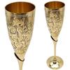 Набор из 2 латунных бокалов для вина, чашка для причастия, золотая чаша ручной работы, выгравированные флейты для шампанского, гравировка на заказ, свадебная церемония, бокал для вина