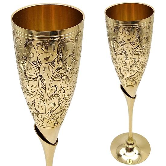Набор из 2 латунных бокалов для вина, чашка для причастия, золотая чаша ручной работы, выгравированные флейты для шампанского, гравировка на заказ, свадебная церемония, бокал для вина