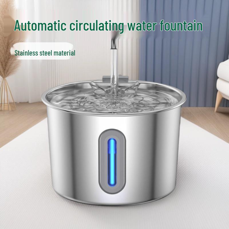 Stainless Steel Pet Water Fountain with Automatic Circulation and Leak-Free Design for Cats and Dogs