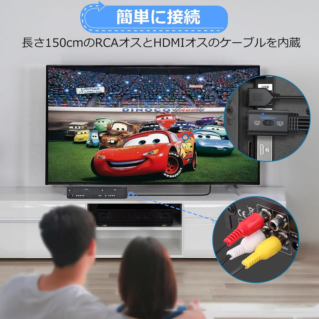 CAMWAY RCA в HDMI Переключаемый Видео AV в HDMI RCA в HDMI 3-цветный Мини CVBS Адаптер для Конвертера, 169/43 Конвертер, Поддержка 720P/1080P, Конвертер,