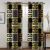 3D Modern Luxury Brand Design Baroque Black Gold Fashion 2 Pieces Shading Window Curtain For Living Room Bedroom Decor Grommet