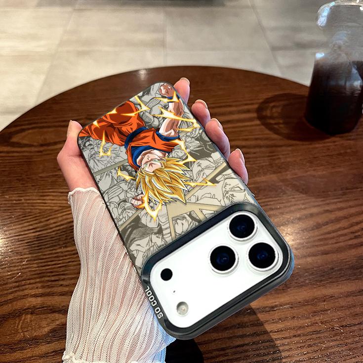 Dragon Ball Z Super Saiyan Goku Manga Print Phone Case for iPhone 15 14 13 - Anime Protective Cover
