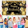 Celebrate Happy Birthday Photography Backdrop Black Gold Poster Photo Props  School Studio