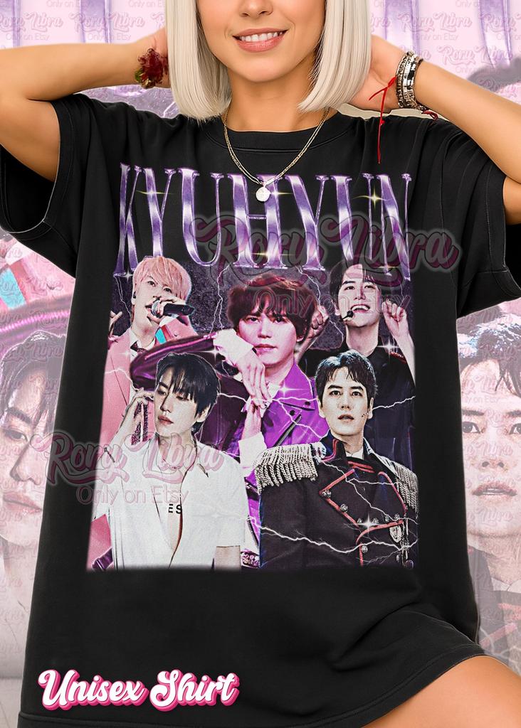 Kyuhyun Bootleg Shirt and kids tshirt, Vintage Kpop Idol Singer Performer Celebrity Tee, 90s Retro Throwback T-Shirt and kids tshirt, Kyuhyun Sweater