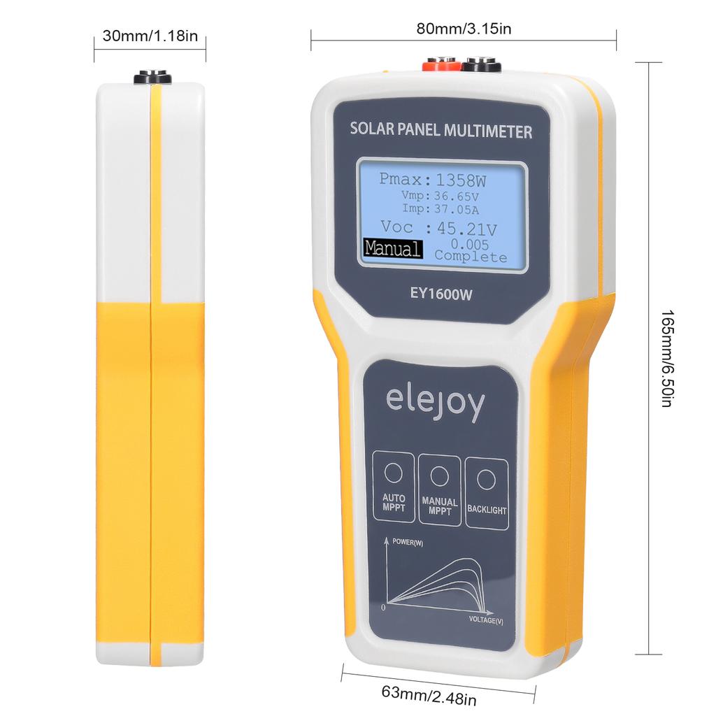 EY1800/EY1600W/EY800W/EL400B Solar Photovoltaic Panel Tester Multimeter Auto/Manual MPPT Detection Voltage Test Tool Voltmeter