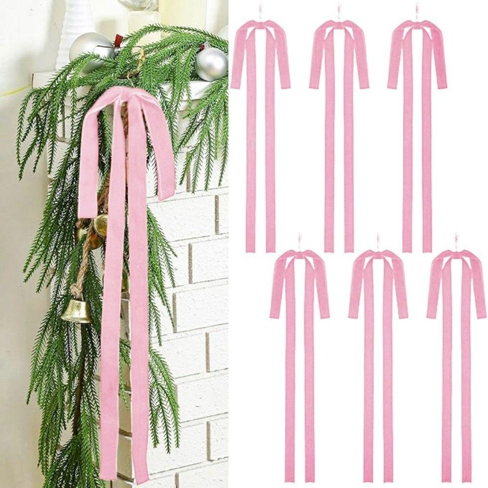 6pcs/set Christmas Gift Velvet Bows Vintage Velvet Ribbon Bow New Christmas Tree Bows