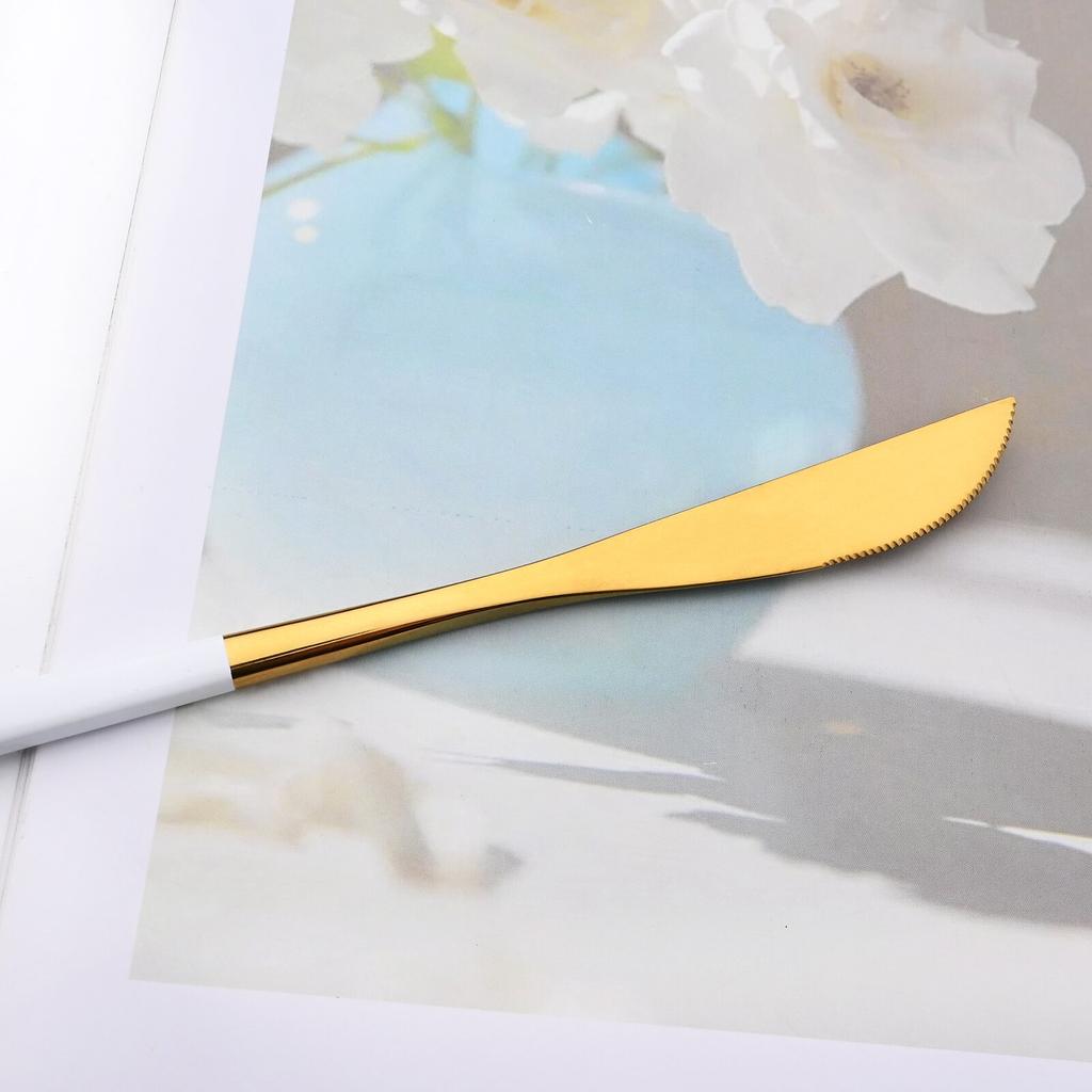 48Pcs Gold Mirror Polishing Cutlery Set Stainless Steel Dinnerware Tableware Knife Fork Spoon Coffee Spoon Flatware Home Party