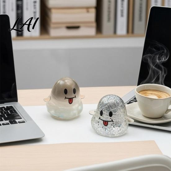 Halloween Ghost Toy Spooky Squeeze Toy Glitter Stress Relief Venting Tongue-out Sensory Fidget for Home Office School Relievers
