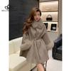 New Arrivals Women Winter Wool Cape Fashionable Cashmere Wool Lady Real Fox Fur Cloak Fur Collar Cuff Jackets Streetwears