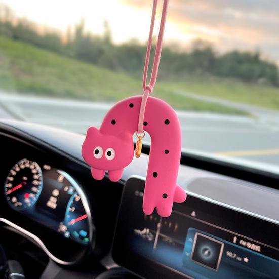 Милый кот, подвесное украшение для автомобиля с шнурком, легко устанавливается, ароматизатор, подвеска для зеркала заднего вида, подвеска для автомобильного зеркала