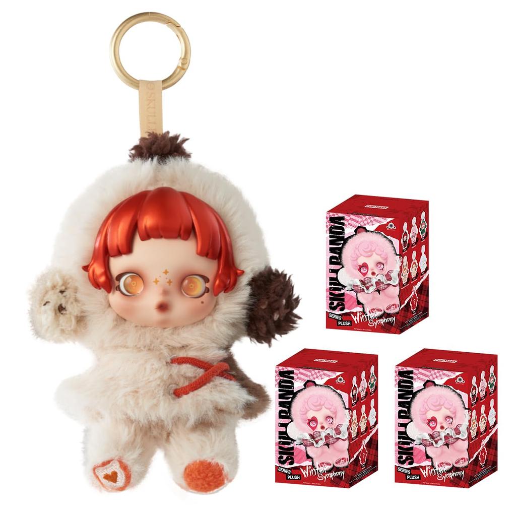 POP MART SKULLPANDA Winter Symphony Series Plush Pendant Box of Pop Mart Gachapon Blind Box Figure Plastic Model Premium Toy PVC Soft Vinyl Original