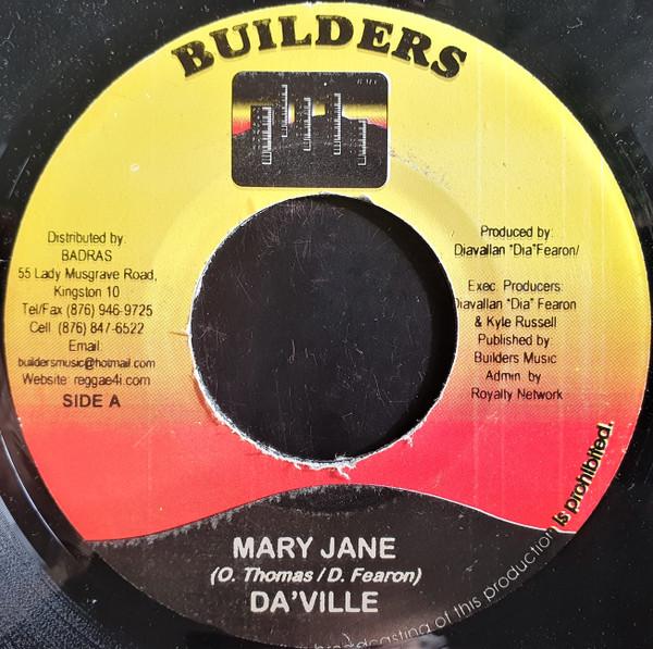 7inch Record DAVILLE / MADD ANJU - Mary Jane / Hey Girl NONE Builders 2014 Jamaica Reggae, Ska & Dub Used
