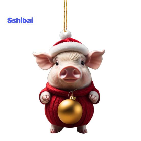 Рождественский кулон очаровательный мультяшный поросенок в форме рождественской елки подвесное украшение для дома праздничные украшения
