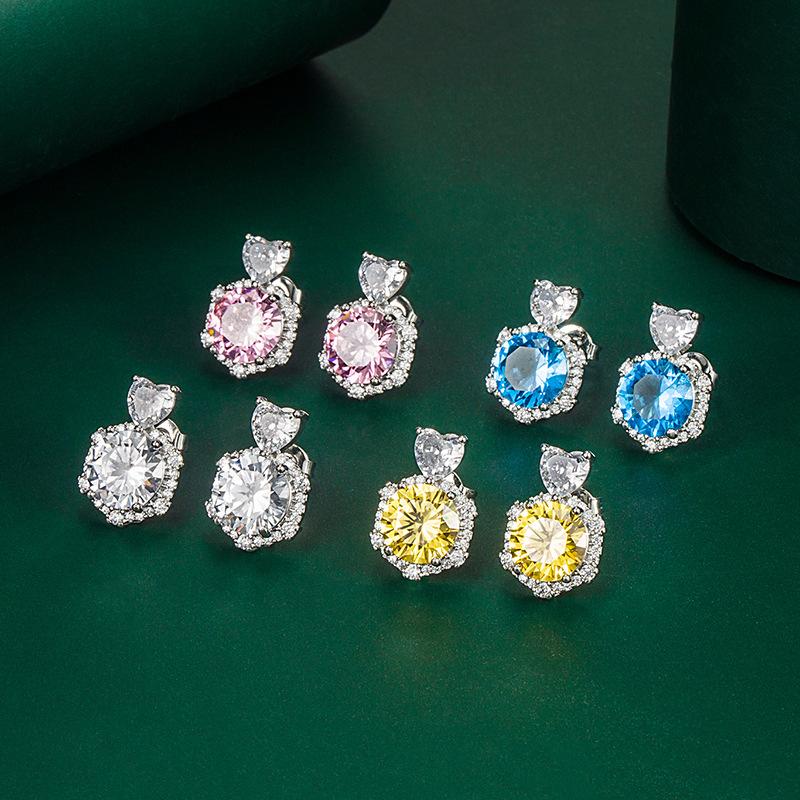 Sace Gems Серьги с цирконием для женщин. Серьги для свадебной вечеринки представлены в различных цветах, включая розовый, желтый, синий и красный.