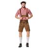 Bavarian Octoberfest German Beer Costume Male Oktoberfest Lederhosen Costume Beer Shirt Suspender Shorts Hat Cosplay Costumes