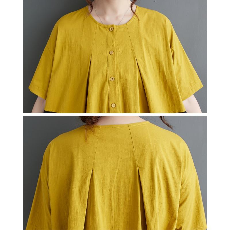 DIMANAF 2025 Summer Plus Size Dress Women Dress Loose New Vintage Casual Basic Long Shirt Dress