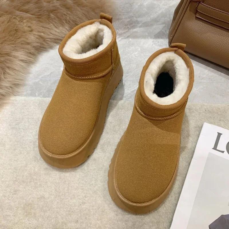 New Classic Thickened Fluff Women's Snow Boots Comfortable Warm Ankle Boots Women Winter Ladies Shoes Chunky Boots Zapatos Mujer