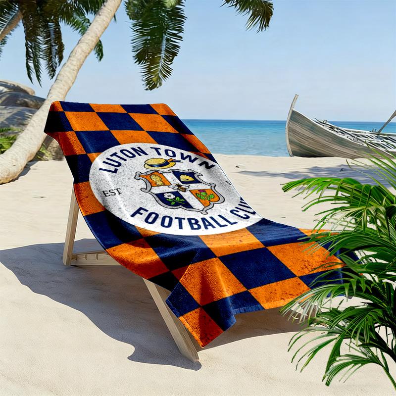 Luton Town FC Print Beach Towel, Large Soft Quick Dry Towel for Beach Camping Swimming