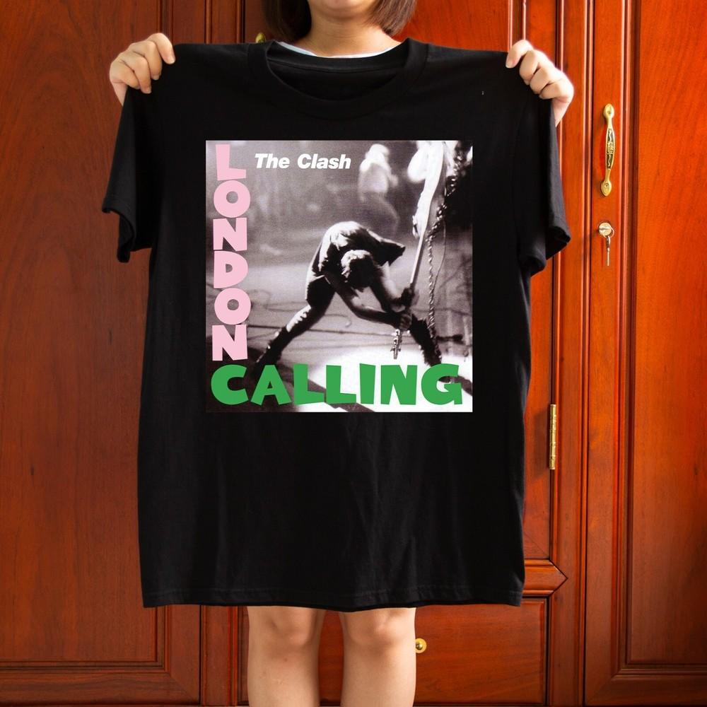 The Clash London Calling Черная футболка Унисекс Черная футболка Размер S-5XL Унисекс Футболка