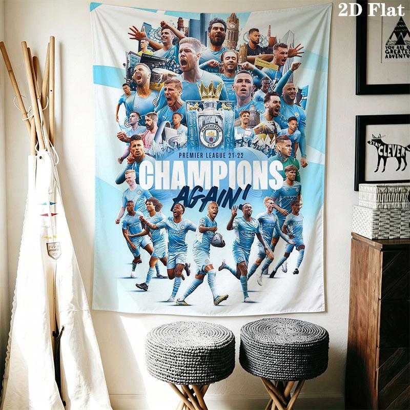 The Blues team Wall Hanging Printed Fabric Blanket Decorative Tapestries for Bedroom Living Room Home Decor