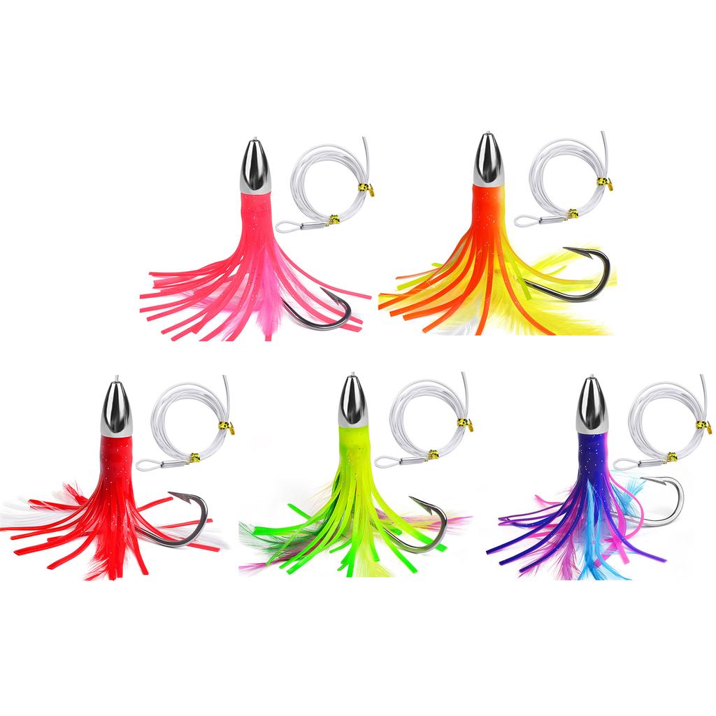 Seawater Fishing Lures Metal Head Octopuses Squid Skirt Baits Octopuses Squid Skirt Trolling Lures Fishing Accessories