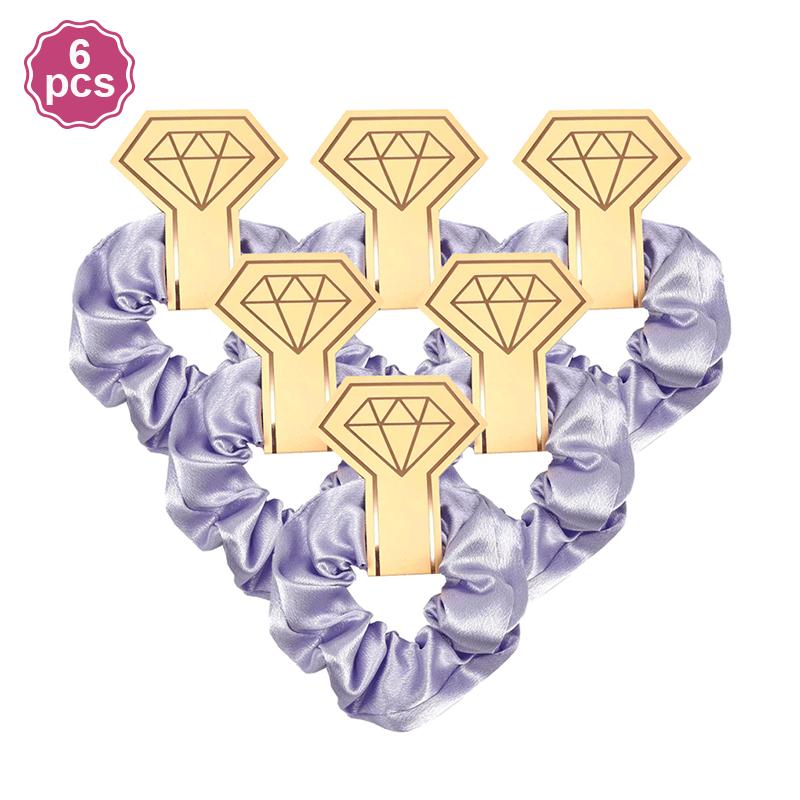 6Pcs Bridesmaid Gifts Satin Hair Ties Scrunchies Elastic Intestine Hairbands Wedding Bachelorette Party Favors Women Accessories