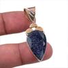 Натуральный синий солнечный камень, стерлинговое серебро 925 пробы, подарочный двухцветный кулон 1,75 дюйма u3d28