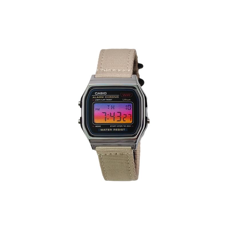 Casio Индивидуальные часы модифицированная серия различные цветные зеркала серебристый пластиковый корпус классические ретро маленькие квадратные часы кварцевые ny F-91WM-7A