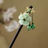 Retro Flower Hairpin For Women Chinese Style Floral Tassel Hair Stick Elegant Vintage Wooden Hairpin Girls Hair Accessories 1pc