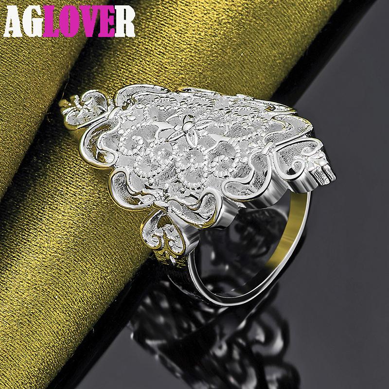 Ювелирные изделия из полого кольца с узором из стерлингового серебра 925 пробы