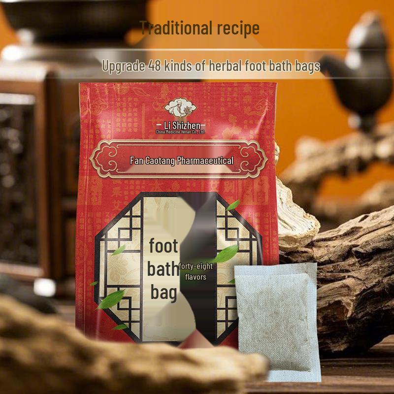 Ready Stock: Herbal Foot Soak Pack with 48 Flavors for Cold & Dampness Relief - Mugwort Fumigation for Home Use