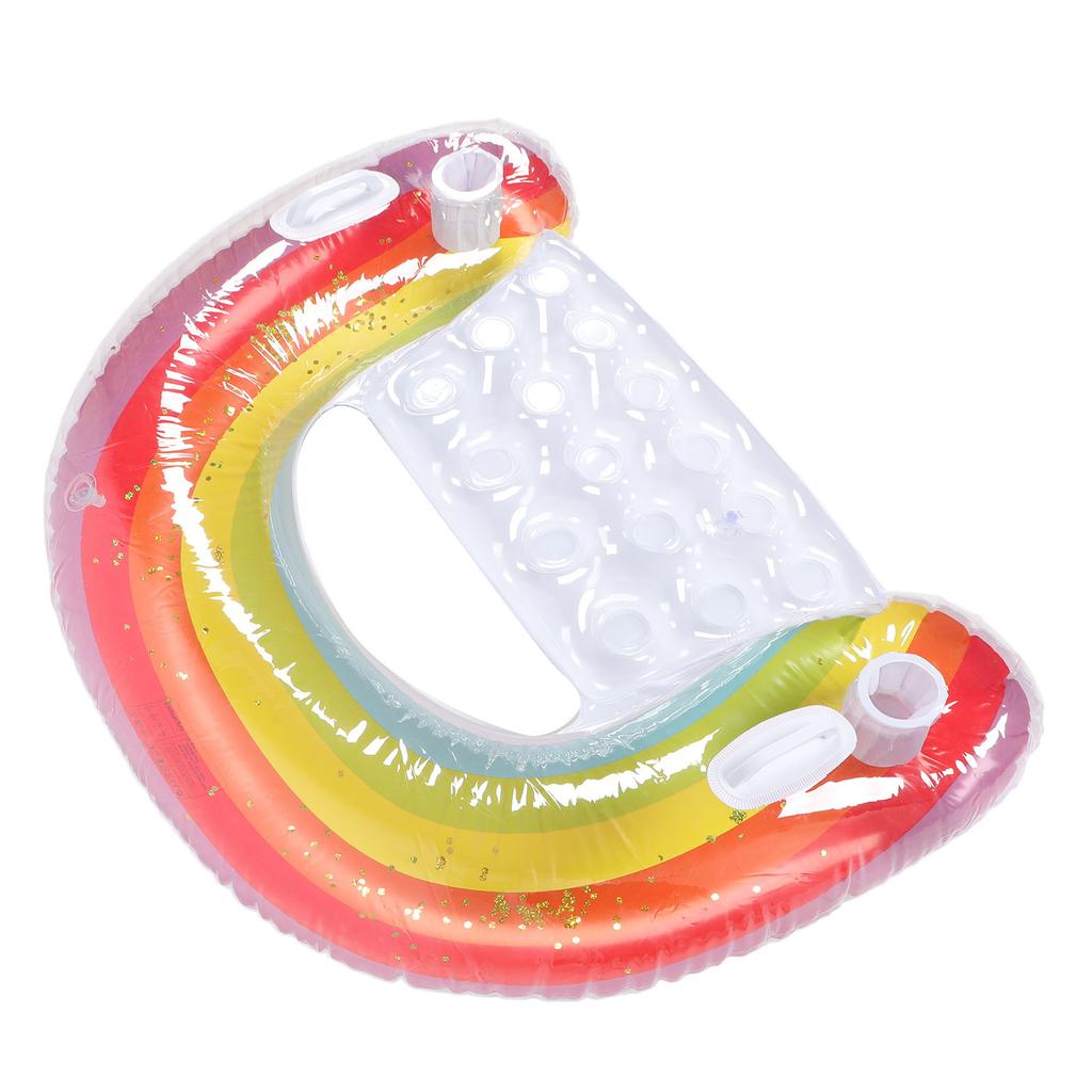 Rainbow Inflatable Chair Float U Seat Inflatable Single Person Swimming Pool Floating Raft Lounger