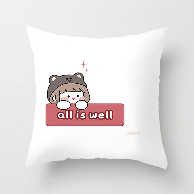 Office Sofa Cushion Cover Abstract Cute Festive Creative Blessing Printed Pillow Cover Luxury Home Decoration Cushion Cover