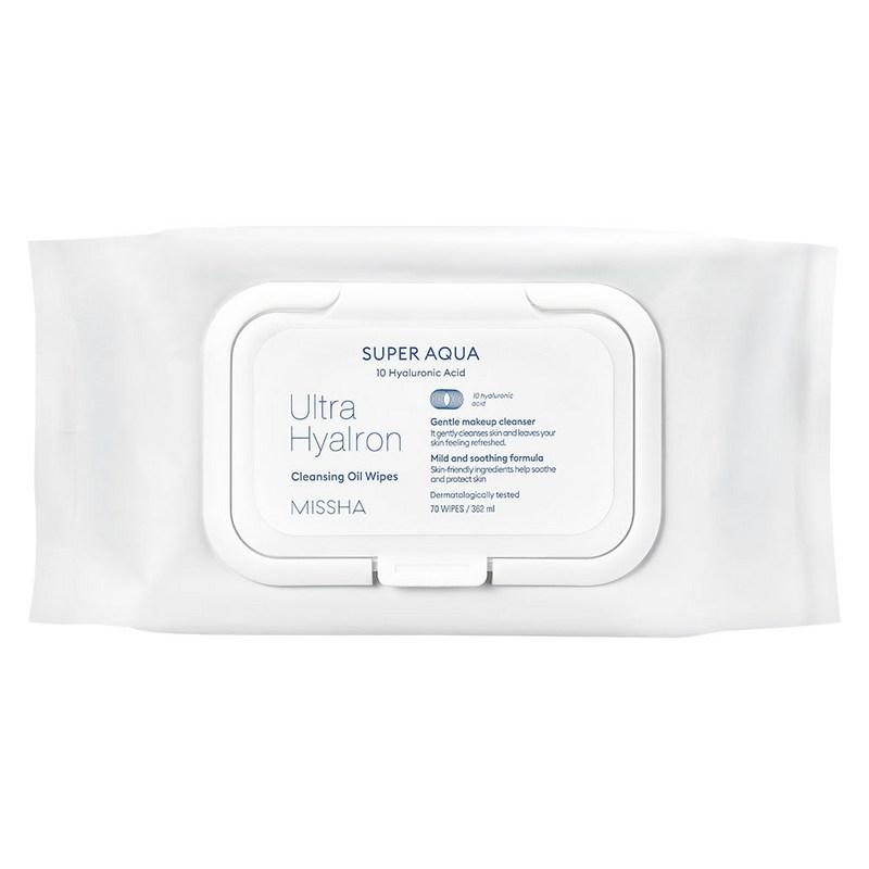 Missha Super Aqua Ultra Hyaluron Cleansing Oil Tissues Large Size, 70 wipes, 1 pcs