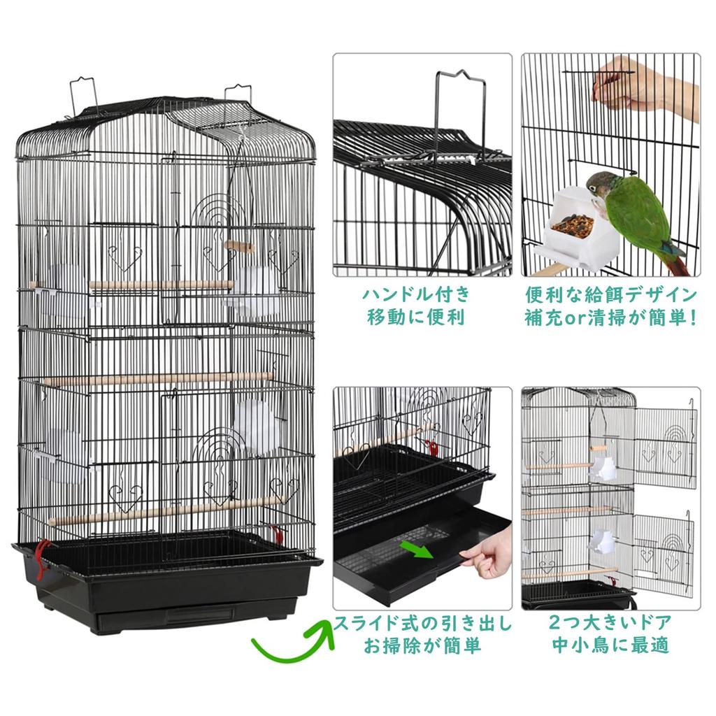 Yaheetech Клетка для птиц для нескольких роскошных скворечников с полным питомцем и подходит для мексиканских и осенних 46 см шириной x длиной x высотой большая, высокопрочная