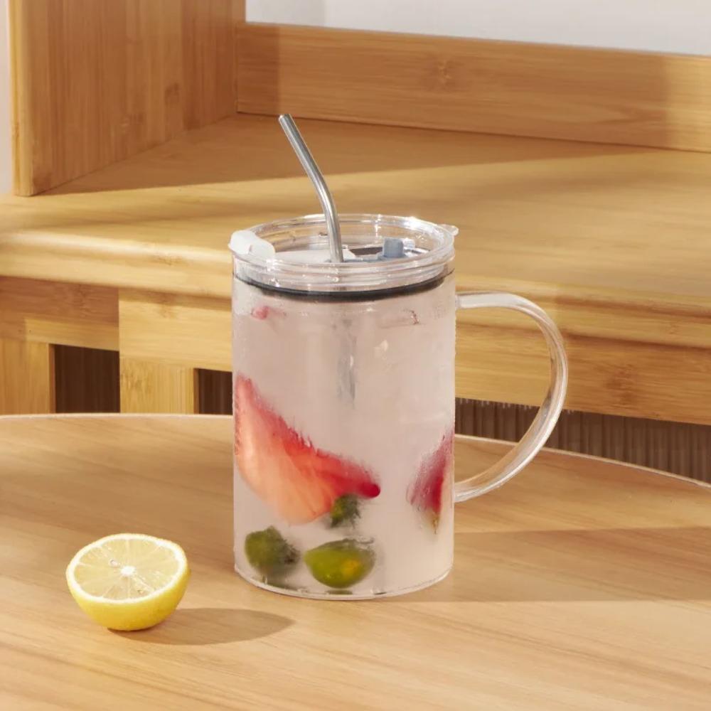 with Lid and Straw Glass Tumbler 1000ml Drinking Glass Drinkware Glass Water Cup  Beer