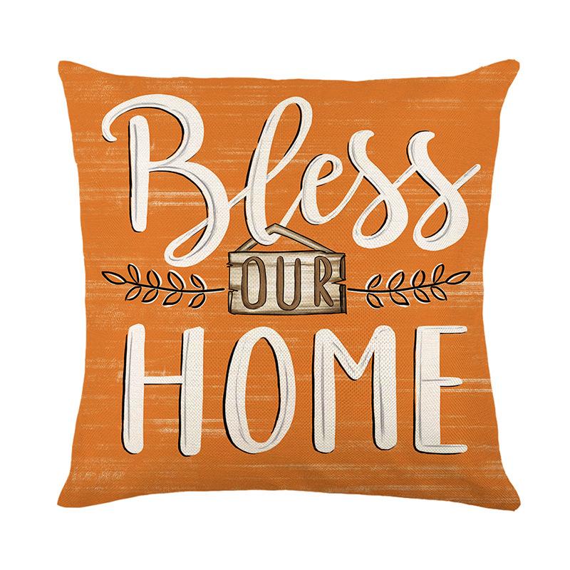 Autumn Harvest Series Pillow Cover Polyester Printed Pumpkin Cushion Cover Living Room Bedroom Decorative Cushion Cover