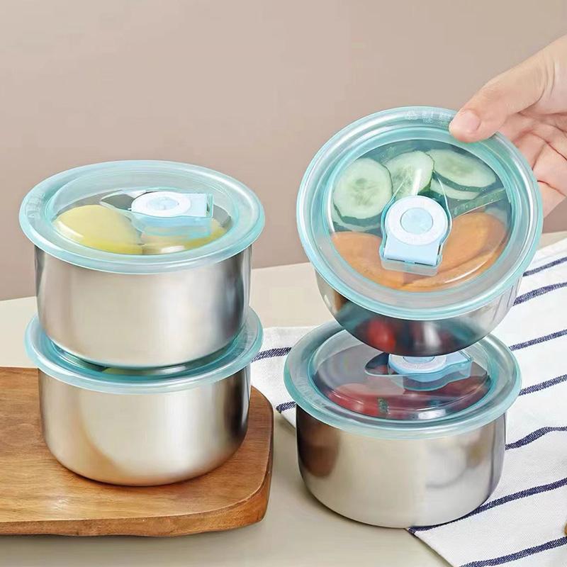 1 шт., герметичный поднос для фруктов для пикника, термостойкая герметичная коробка, круглая, с крышкой, упаковочные коробки для кухни, столовые приборы