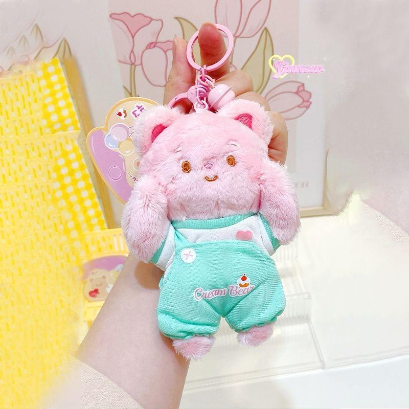 Bear Jinnew Cream Plush Key Tag Pvc Cartoon Keychain For Backpack Or Gift Idea