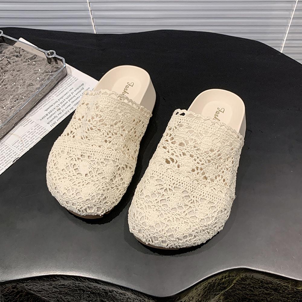 Платформа Женские Тапочки Балетки Повседневные Мюли Обувь Дизайнерские Сандалии 2025 Летняя Мода Шлепанцы Новые Слингбэки Mujer De Zapatillas