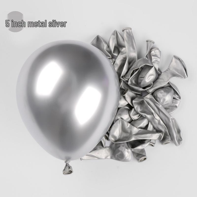 Набор из 100 штук 5-дюймовых металлизированных шаров без запаха для детского декора, свадеб и вечеринок по случаю первого дня рождения