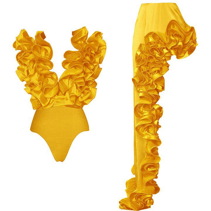 2024 Европейский и американский черно-белый купальник с глубоким V-образным вырезом и кружевом для похудения