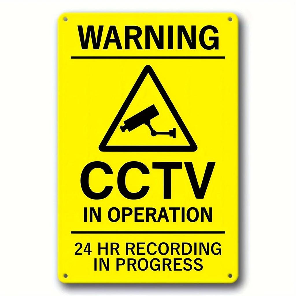 24-hour Video Surveillance Metal Sign Plaque Security Warning Decorative Plates For Outdoors Man Cave Hotel Home Wall Decor