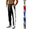 Мужские спортивные штаны на кулиске, мужские повседневные брюки с прямыми штанинами и цветными блоками