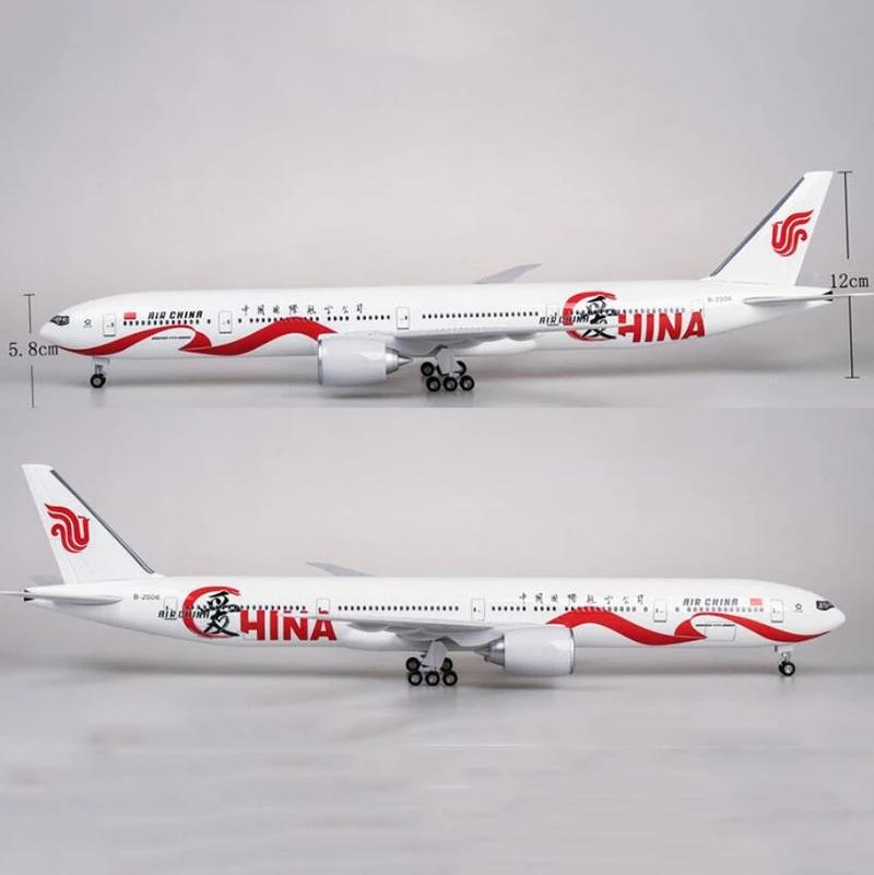 Декоративная смола B777 47 см 1:157 Масштаб Литая Модель Самолета Air China International Airlines Выставочный Самолет Коллекция Со Светодиодом
