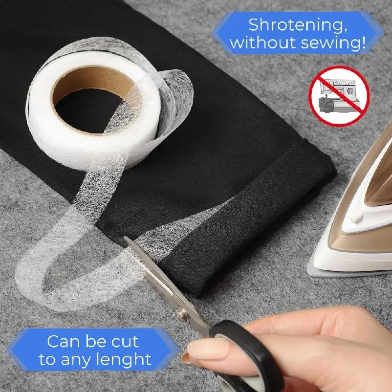 Самоклеящаяся лента для подгиба брюк, утюг, DIY, для джинсовой одежды, укорачивание длины, для шляп, одежды, термоплавкая двусторонняя лента, швейный инструмент