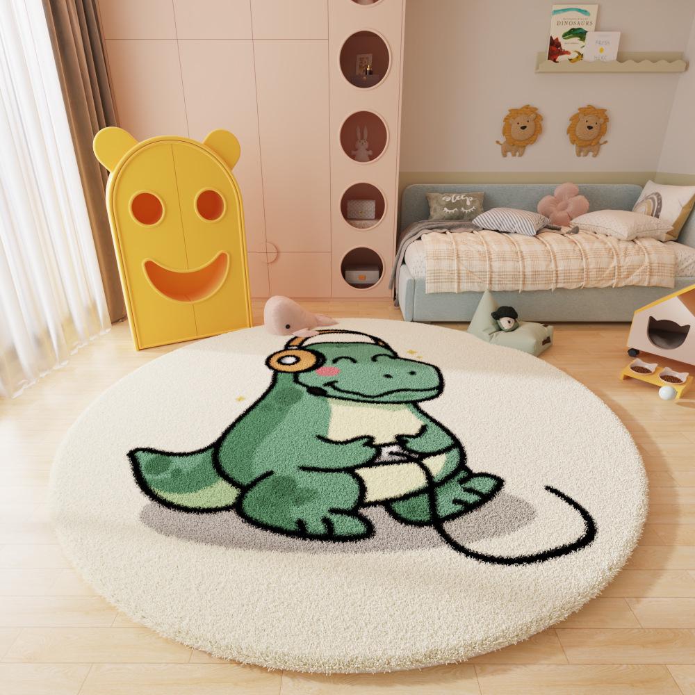 Круглый ковер с рисунком в скандинавском стиле для гостиной, кабинета или спальни – детский коврик для журнального столика и прикроватный коврик