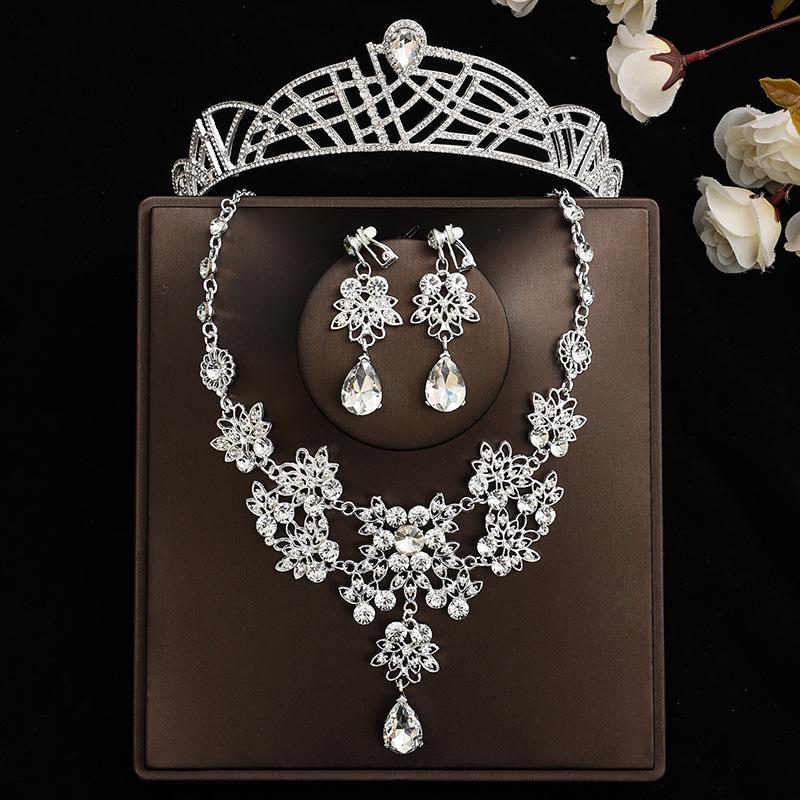 Свадебный комплект «Сказка»: Корона, ожерелье и серьги — идеально для свадьбы или дня рождения